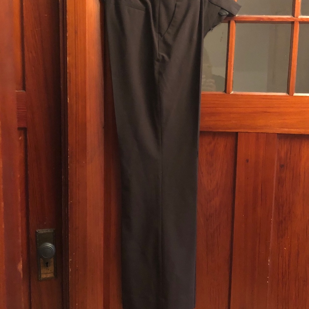 brown suit pants, matching set.